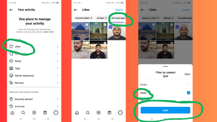 how to see liked reels on instagram 