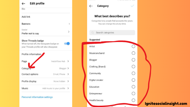 How to Remove Category on Instagram